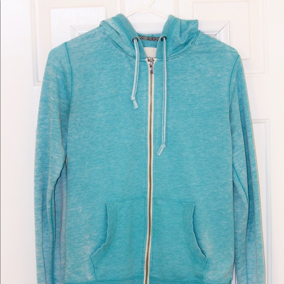 Roxy Blue Zip-Up w/ Sunset Design on Back - Picture 2 of 4